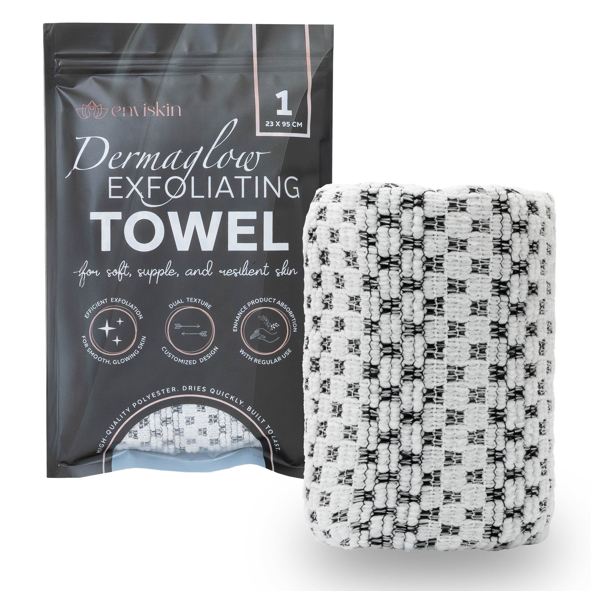 Enviskin Japanese Exfoliating Towel - Dual-Texture Exfoliating Washcloth for All Skin Types - Easy-To-Use Exfoliating Shower Towel for Women & Men - Body Exfoliator Scrubber Wash Cloth(COMING SOON)